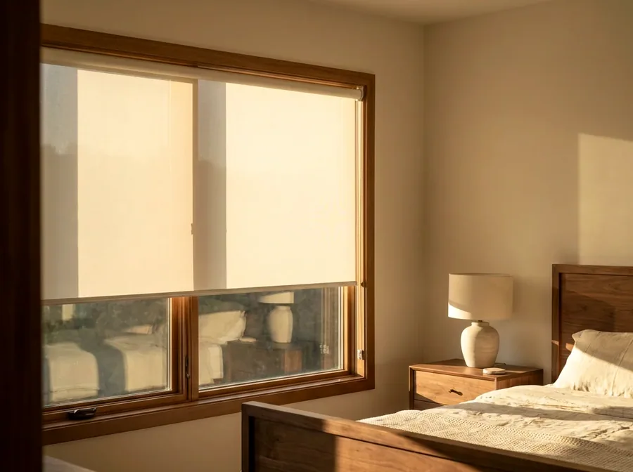 Made-to-measure roller blinds fitted in a Stellies home